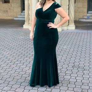 Dark green one shoulder